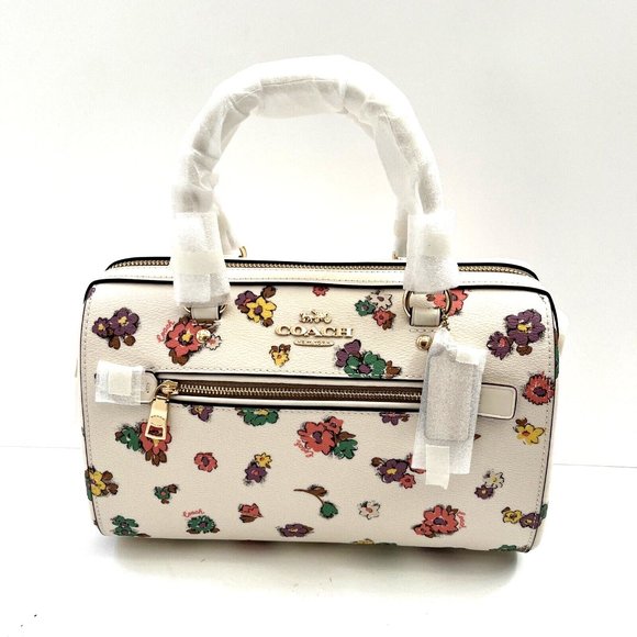 NWT $350 Original COACH Rowan Satchel Spaced Floral Field Print Off White CA229 - Picture 6 of 14
